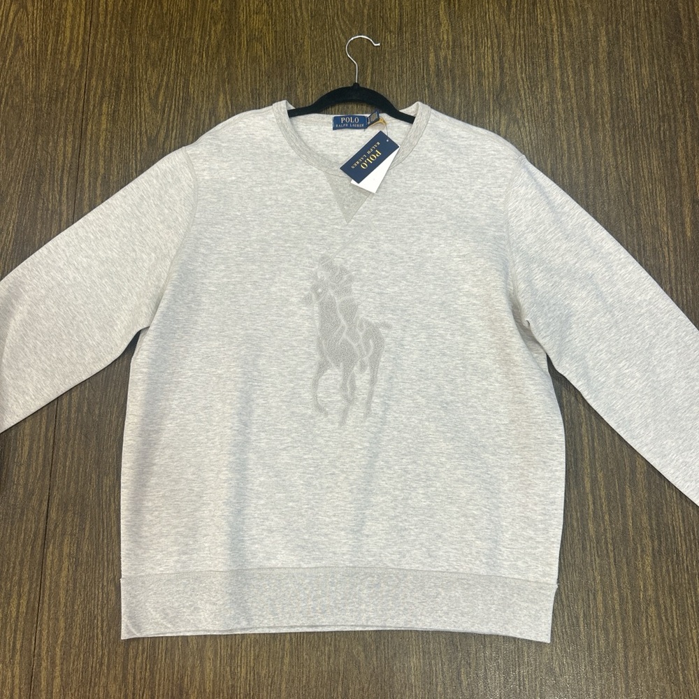 Polo by Ralph Lauren Light Gray V-Neck Sweater